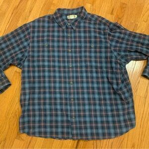Duluth Trading Co Blue and Red Plaid Men's Shirt